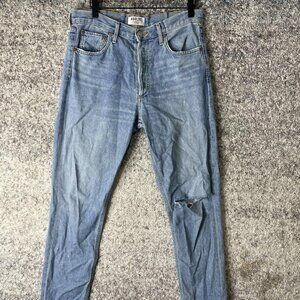 AGOLDE Jeans Womens 28 Light Wash Button Fly Organic Cotton USA A0458-2083